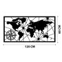 Wallity World Map Large Metal Wall Decor Negro